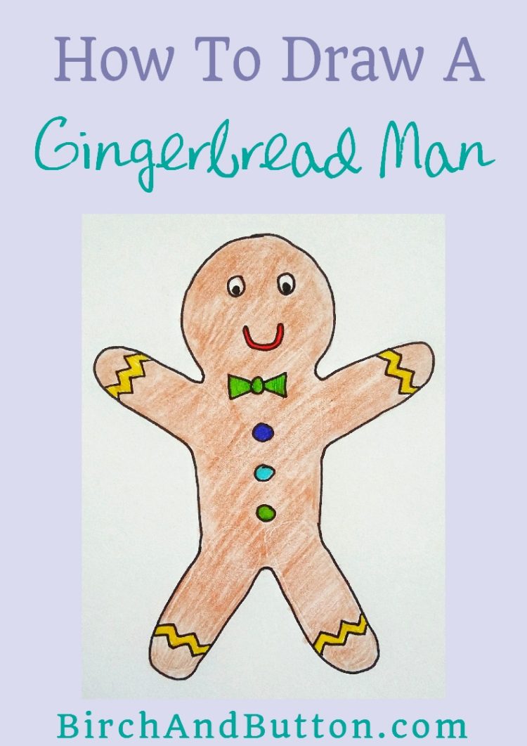 750x1061 how to draw a gingerbread man - Ginger Bread Man Drawing