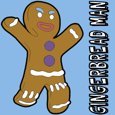 400x400 how to draw gingerbread man from shrek with easy steps drawing - Ginger Bread Man Drawing