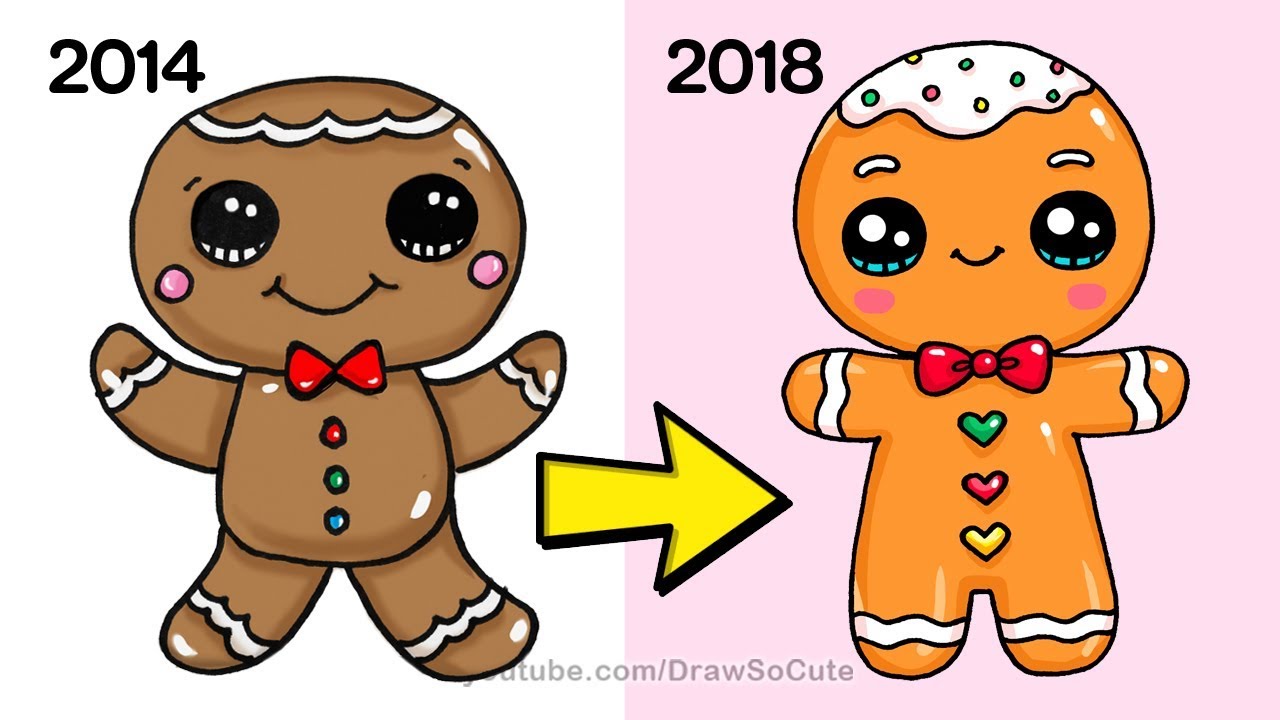 1280x720 how to draw a gingerbread man easy new - Ginger Bread Man Drawing