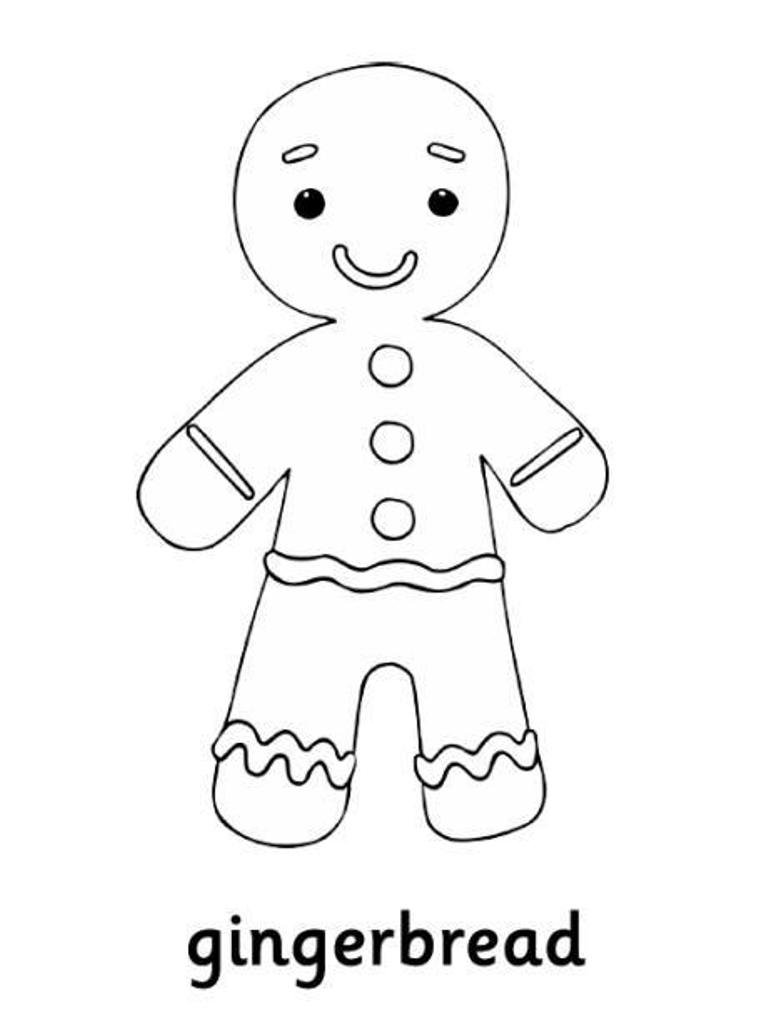 768x1017 gingerbread man coloring pages - Ginger Bread Man Drawing