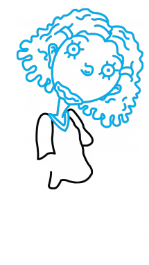 215x382 how to draw ginger, cartoons, easy step - Ginger Drawing