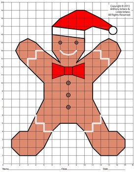 274x350 gingerbread man, christmas, coordinate drawing graphing, mystery - Gingerbread Drawing