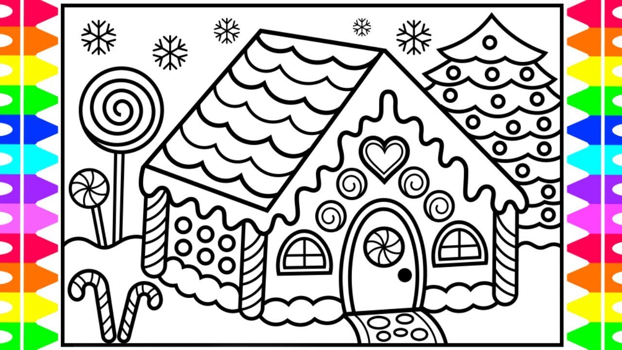 1280x720 how to draw a gingerbread house for kids gingerbread - Gingerbread Drawing