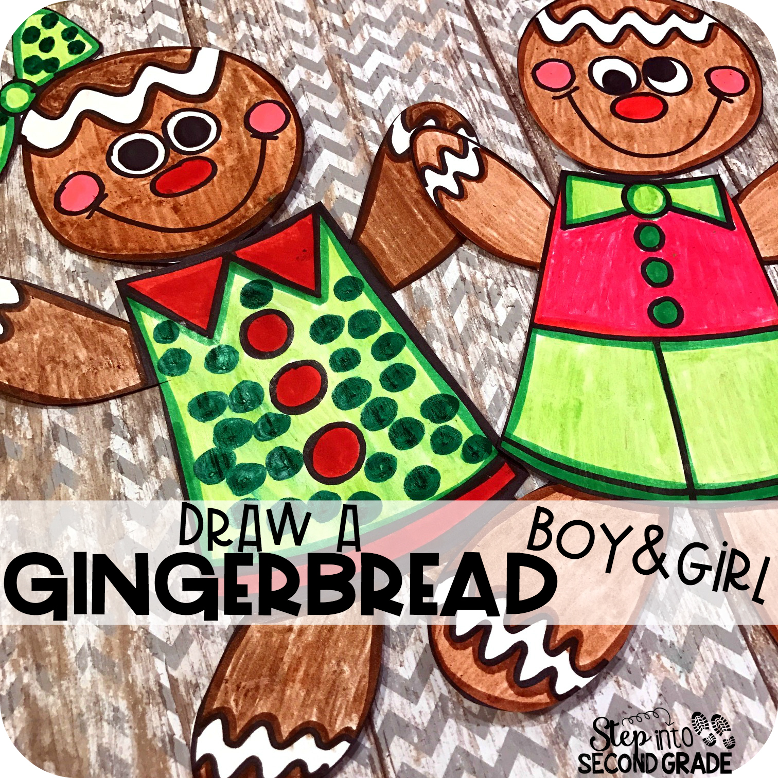 1512x1512 draw a gingerbread boy and girl! - Gingerbread Drawing