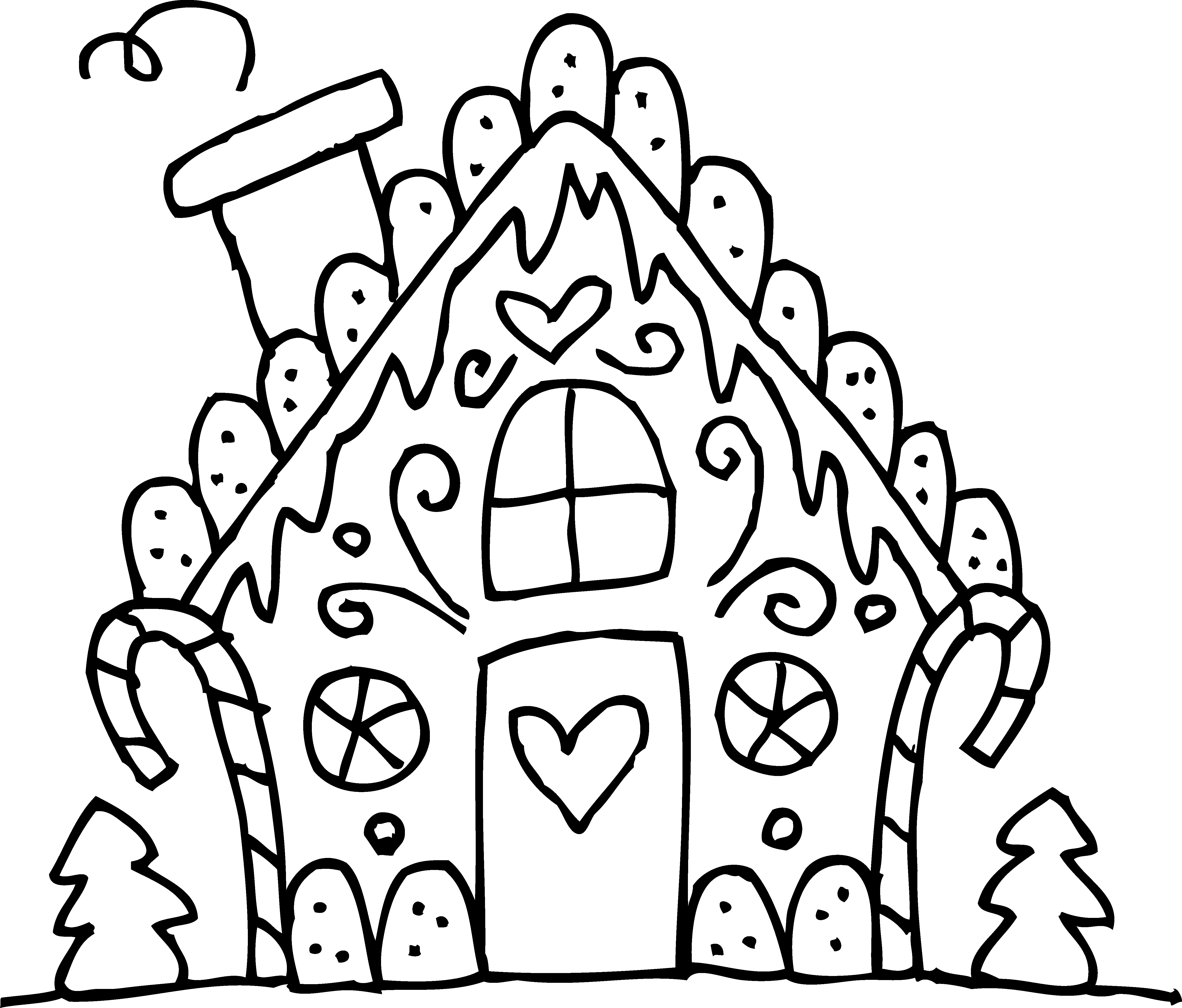 5208x4440 gingerbread house realistic drawing drawing skill - Gingerbread House Drawing