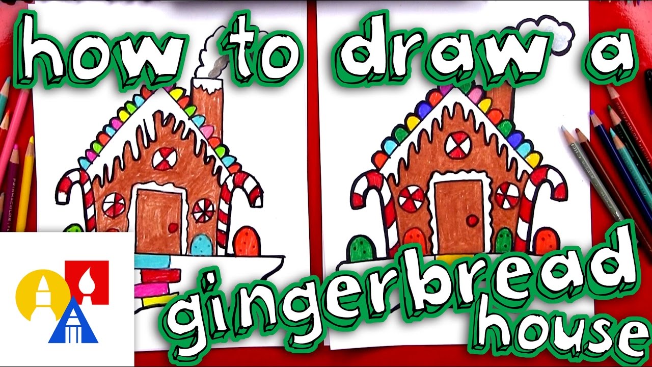 1280x720 how to draw a gingerbread house - Gingerbread House Drawing
