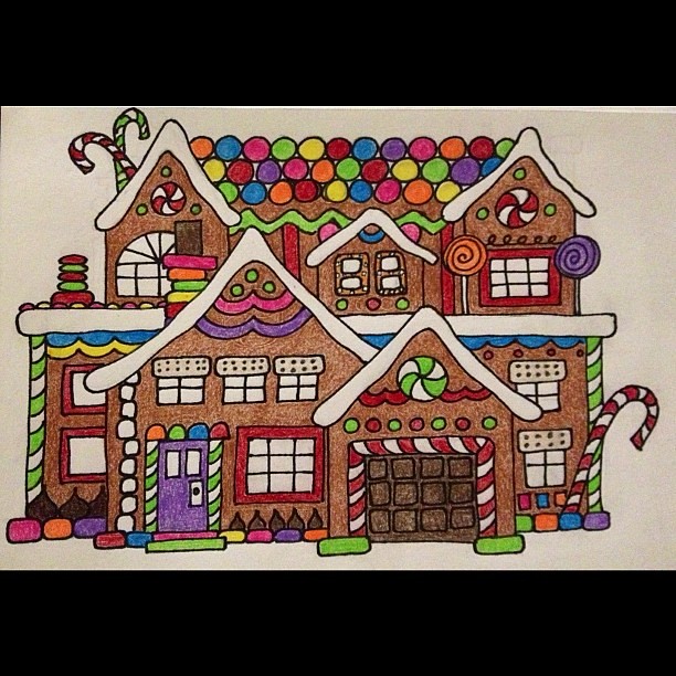 612x612 gingerbread house - Gingerbread House Drawing