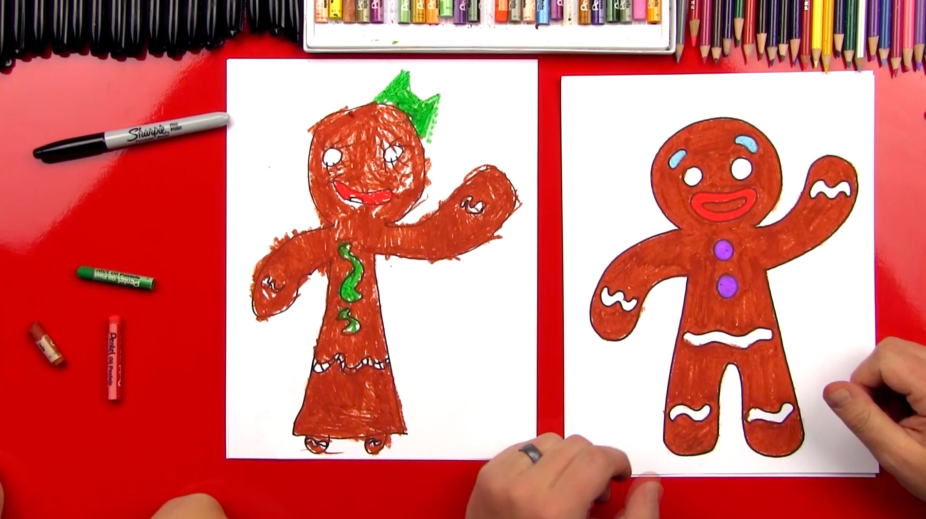 1904x1068 how to draw a gingerbread man - Gingerbread Man Drawing