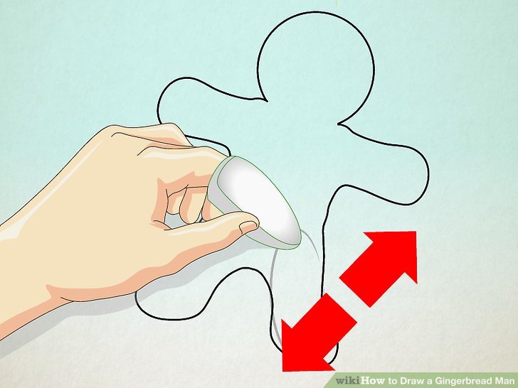 728x546 how to draw a gingerbread man steps - Gingerbread Man Drawing