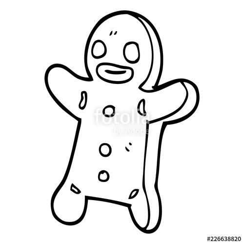 500x500 line drawing cartoon gingerbread man stock image and royalty free - Gingerbread Man Drawing