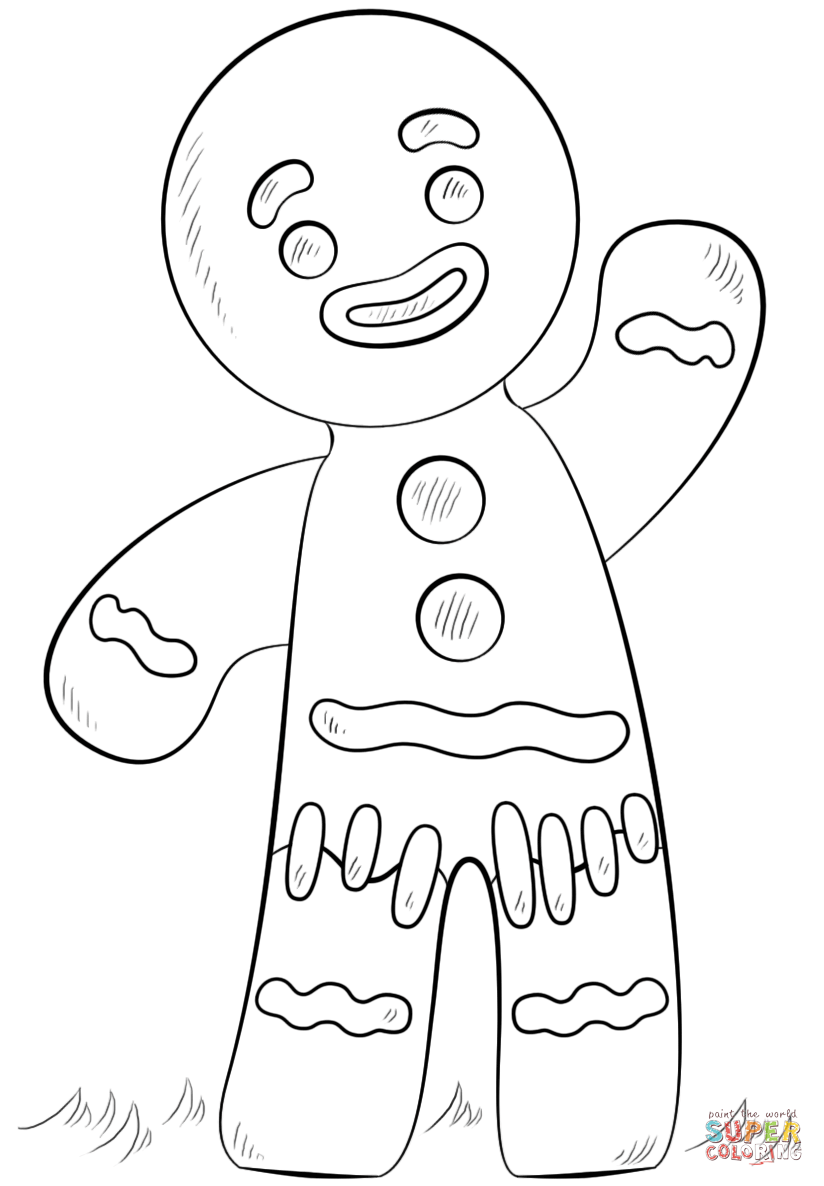 Gingerbread Man Line Drawing