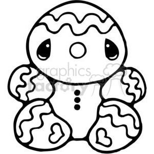 300x300 Gingerbread Man Clipart Royalty Free Clipart - Gingerbread Man Line Drawing