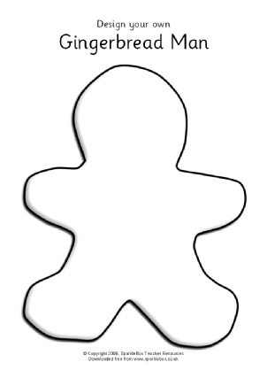 302x427 gingerbread man teaching resources story sack printables - Gingerbread Man Line Drawing