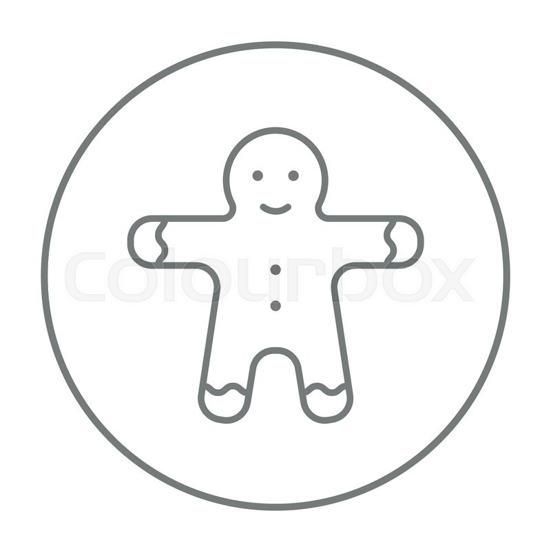 800x800 Gingerbread Man Line Icon For Web, Stock Vector Colourbox - Gingerbread Man Line Drawing