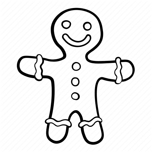 512x512 Candy, Food, Ginger, Gingerbread, Man Icon - Gingerbread Man Line Drawing