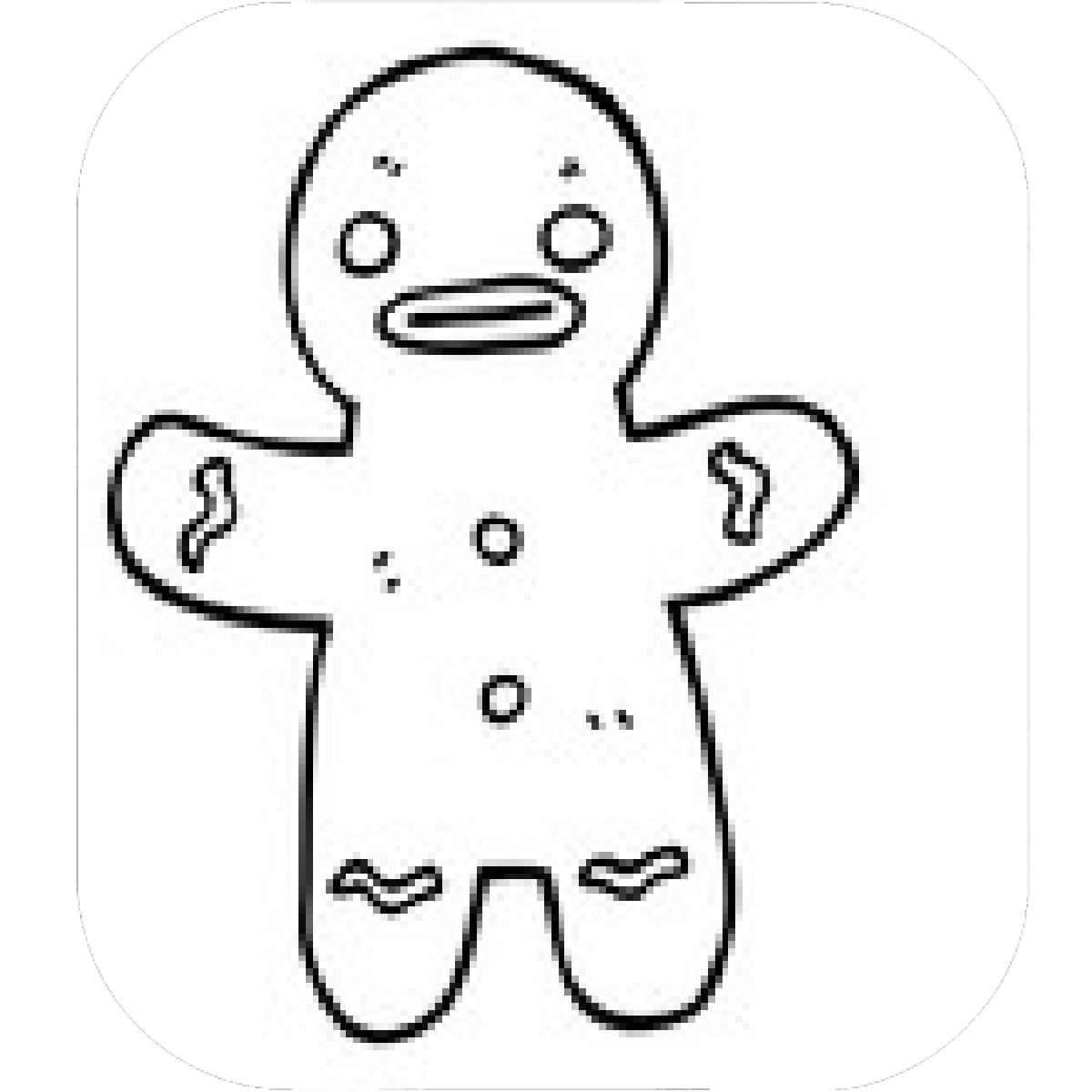 1200x1200 Designs Mein Mousepad Design Mousepad Selbst Designen - Gingerbread Man Line Drawing