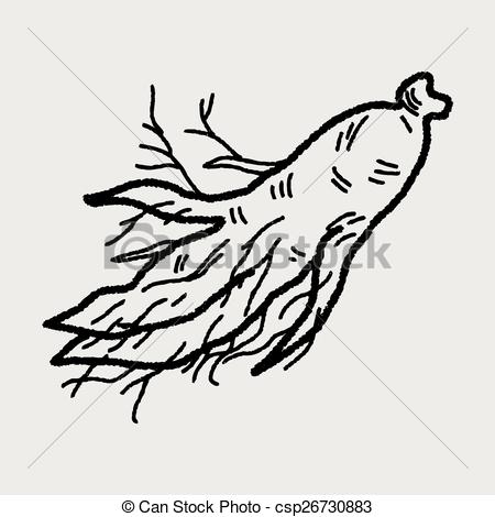 450x470 Ginseng Doodle Vector - Ginseng Drawing