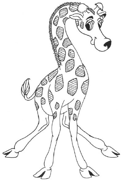 400x588 How To Draw A Cartoon Giraffe Howstuffworks - Giraffe Cartoon Drawing