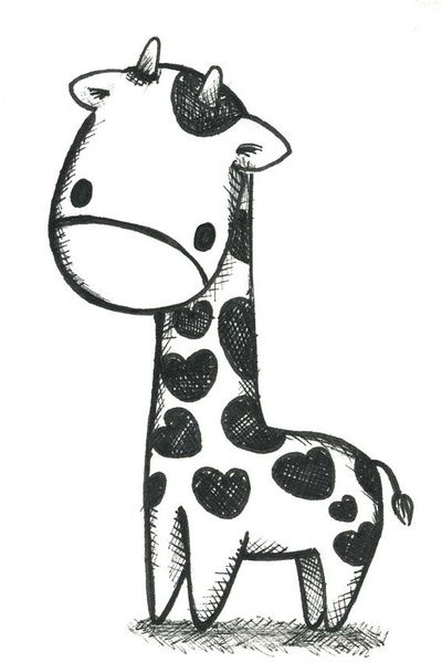 400x600 Olhe Para Ele Um Lugar Lindo! For Kids Drawings, Cute Drawings - Giraffe Cartoon Drawing