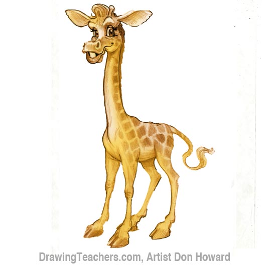 550x531 Cartoon Giraffe - Giraffe Cartoon Drawing