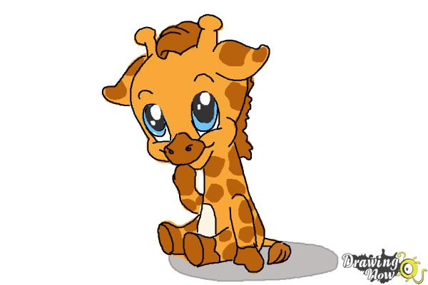 600x400 How To Draw A Baby Giraffe - Giraffe Drawing