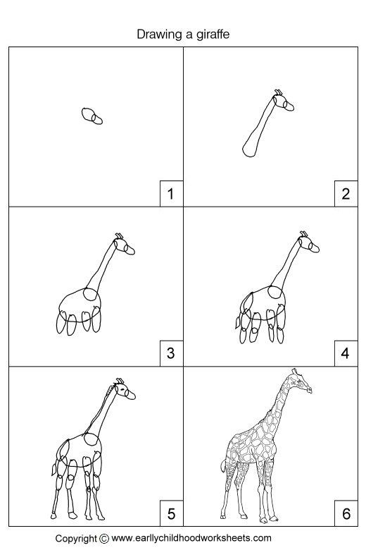 520x780 Gallery Giraffe Drawing Tutorial - Giraffe Drawing Easy