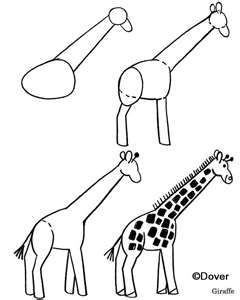 240x300 How To Draw A Giraffe Kids - Giraffe Drawing Easy