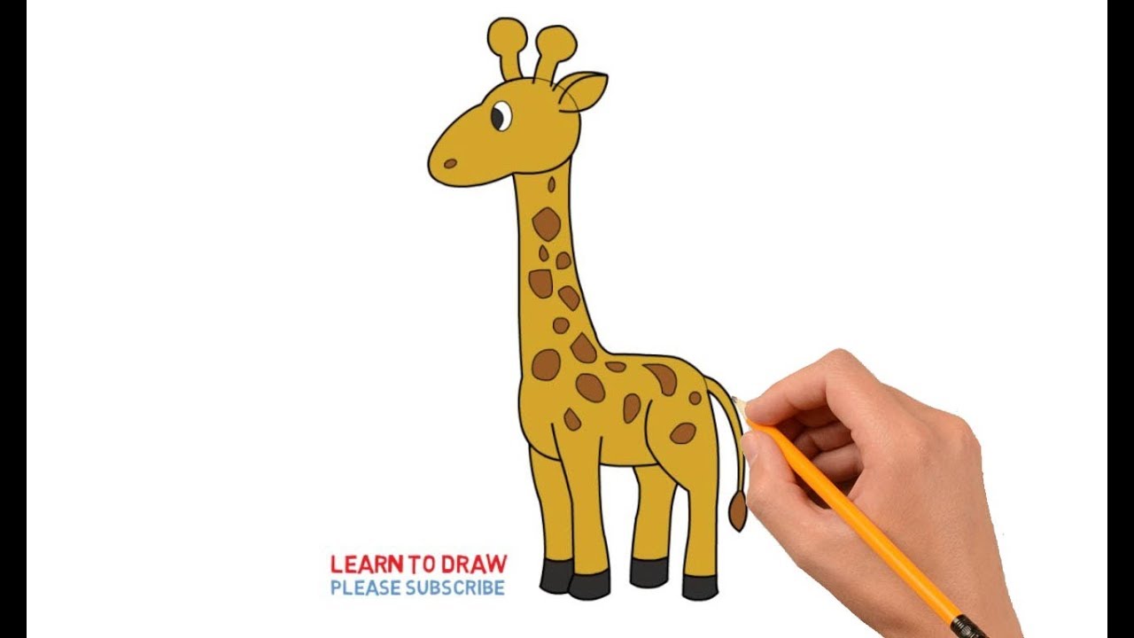 1280x720 How To Draw A Giraffe Step - Giraffe Drawing Easy