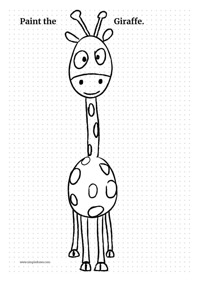 794x1123 How To Draw A Giraffe Drawing For Kids Printable Pdf Etsy - Giraffe Drawing For Kids