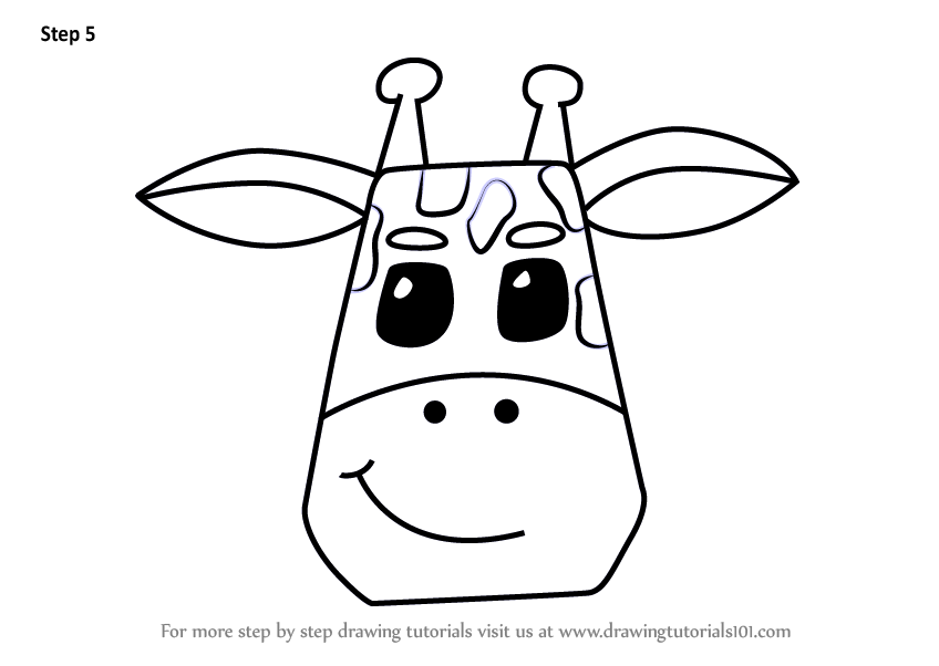 848x602 Learn How To Draw A Giraffe Face For Kids - Giraffe Drawing For Kids