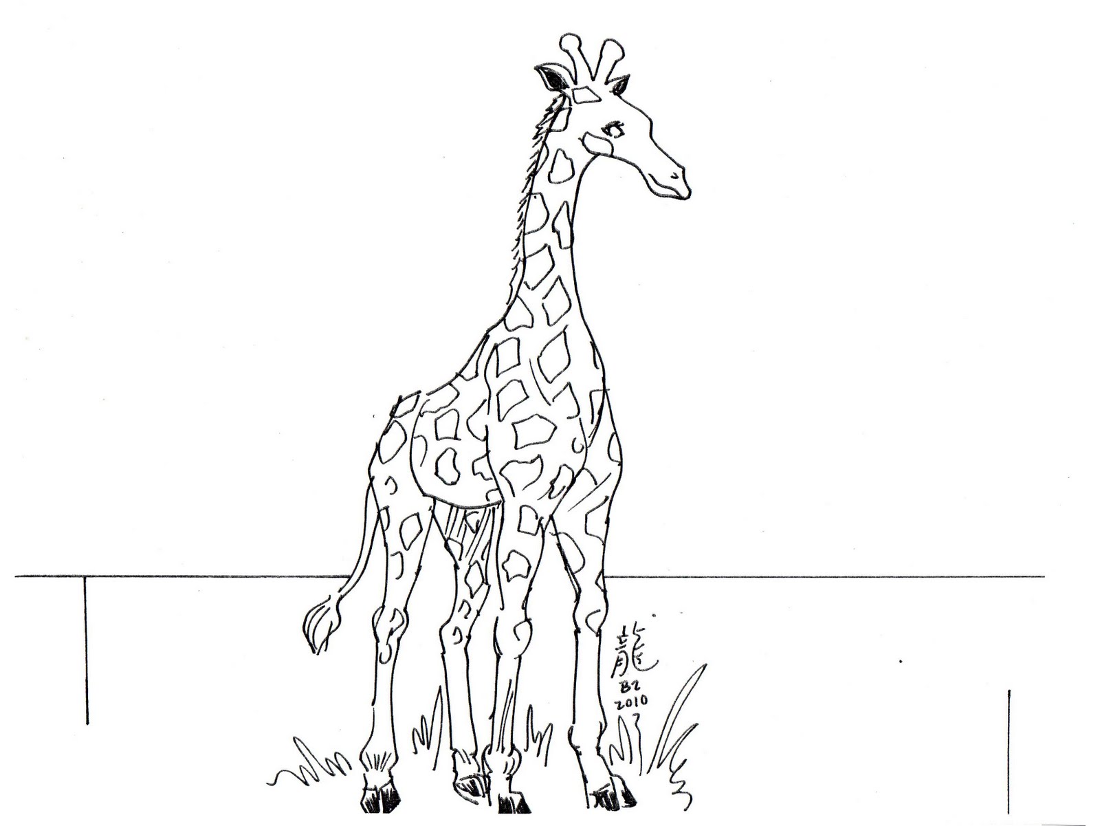 1600x1201 Free Printable Giraffe Coloring Pages For Kids - Giraffe Drawing For Kids