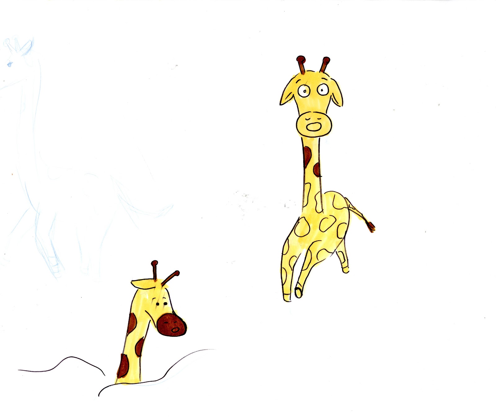 1600x1343 Tembo The Elephant Final Giraffe Drawing Outline Only - Giraffe Drawing Outline