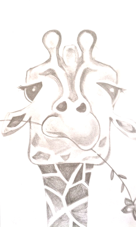 570x953 Easy To Draw Paris Funny Giraffe Drawing - Giraffe Images Drawing