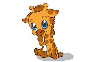 300x200 How To Draw A Baby Giraffe - Giraffe Images Drawing