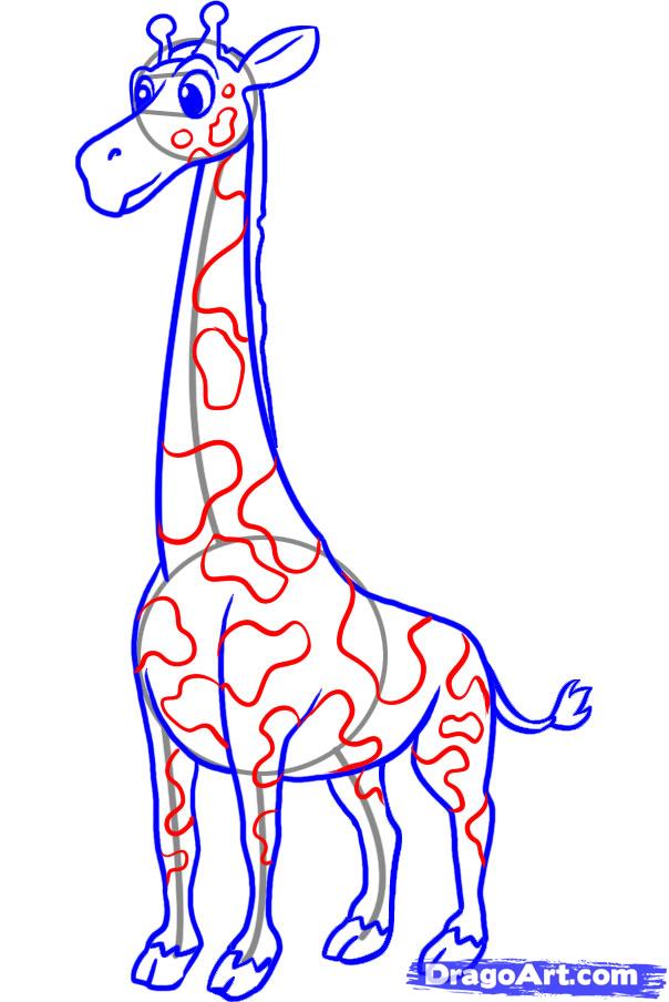 604x904 How To Draw A Simple Giraffe, Step - Giraffe Images Drawing