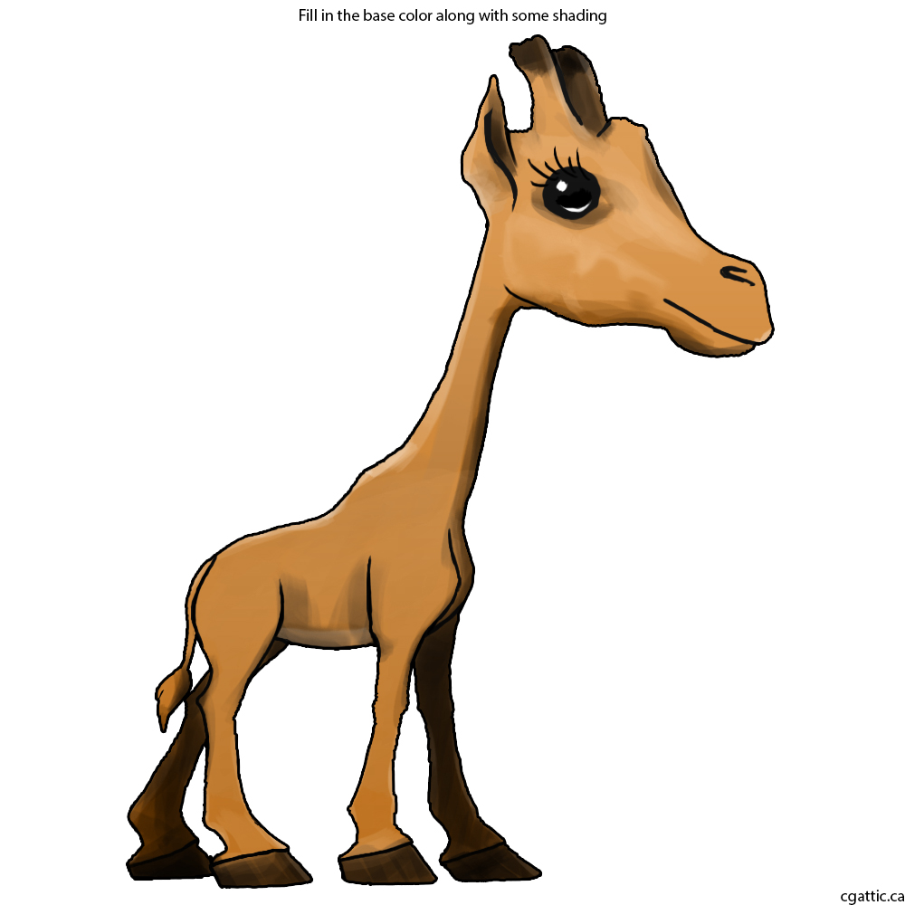 1000x1000 Cartoon Giraffe Drawing In Steps With Photoshop - Giraffe Images Drawing