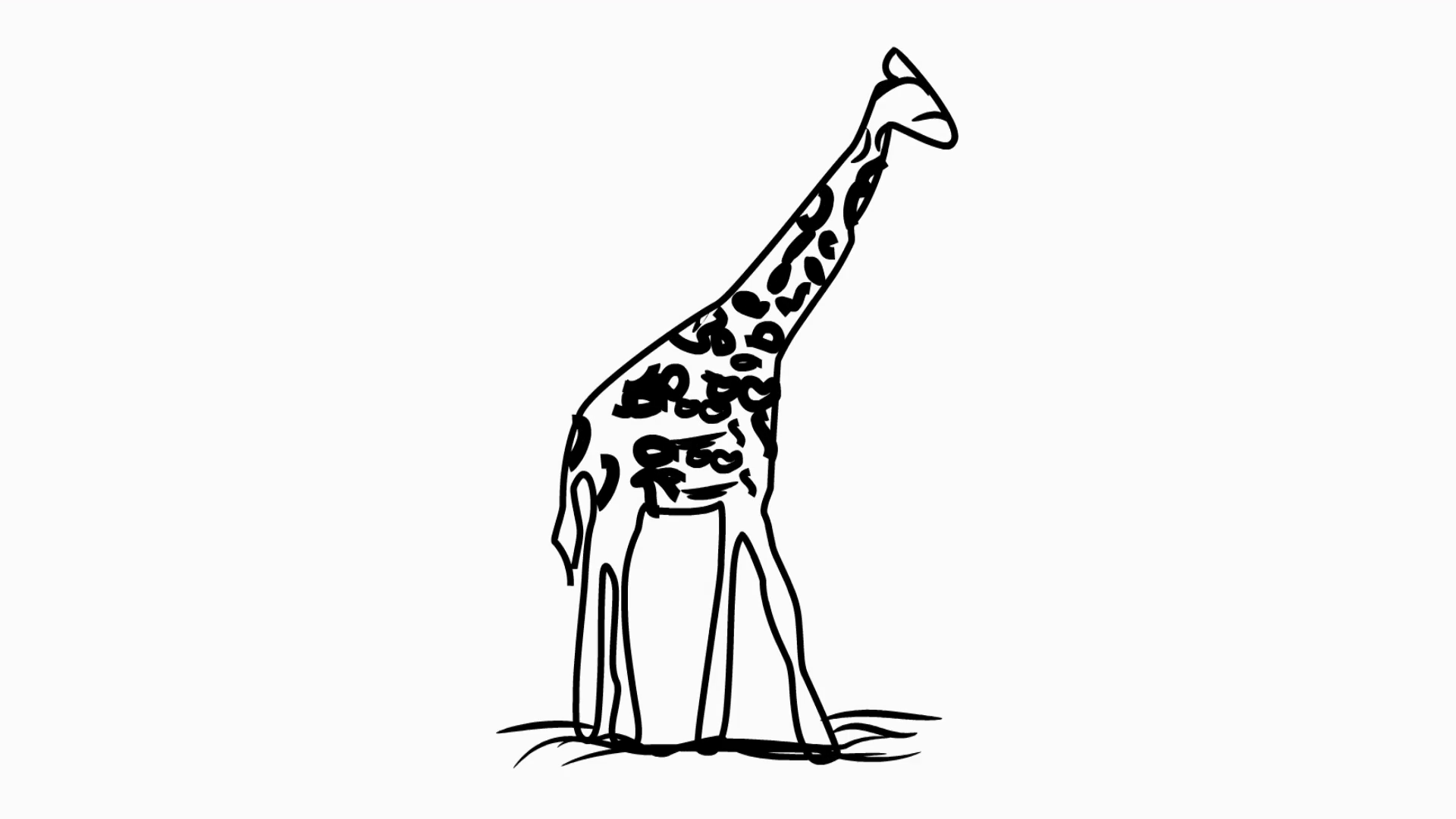 1920x1080 Giraffe Line Drawing Animation With Transparent Background Motion - Giraffe Line Drawing