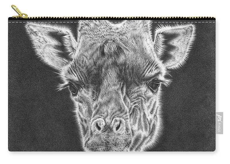 800x570 Giraffe Pencil Drawing Carry All Pouch For Sale - Giraffe Pencil Drawing