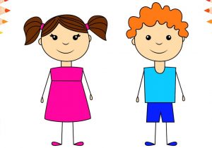 300x210 Drawing Of A Girl For Kids And Draw Yourself As A Manga Girloy - Girl And Boy Drawing For Kids