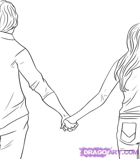 Girl And Boy Holding Hands Drawing At Paintingvalley Com Explore Collection Of Girl And Boy Holding Hands Drawing