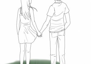 Drawing Anime Girl And Boy Holding Hands