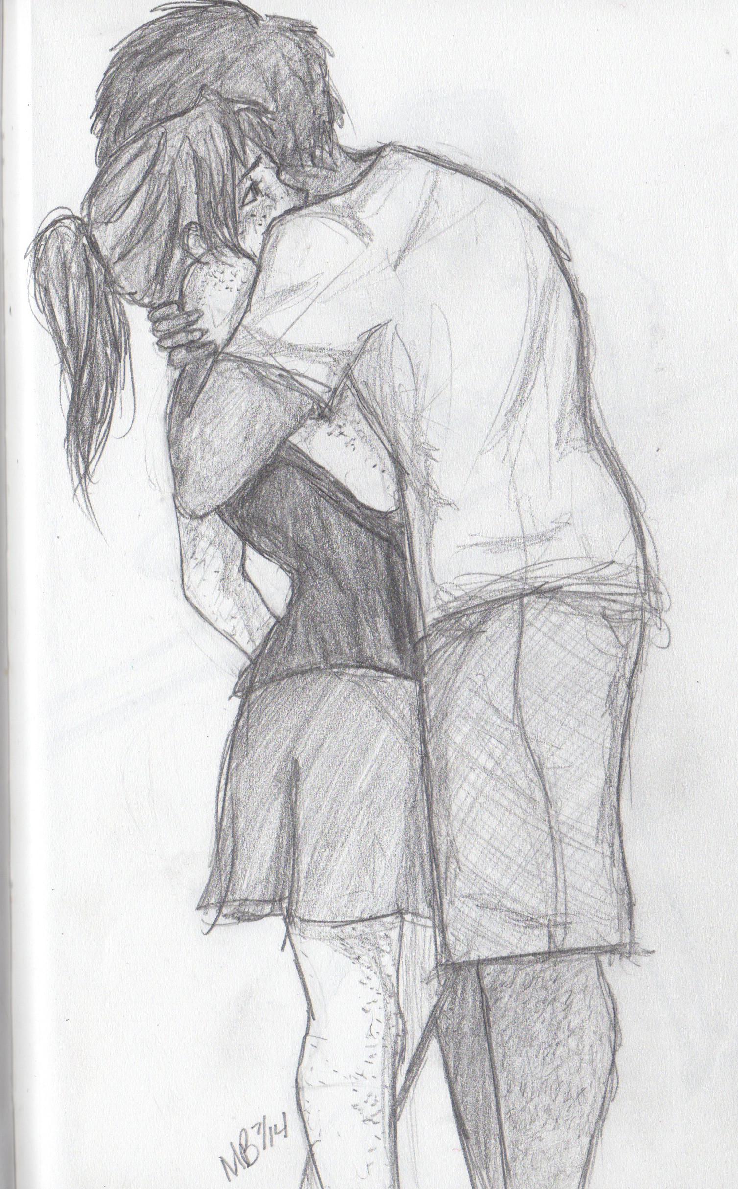 Girl And Boy Hugging Drawing At Paintingvalley Com Explore
