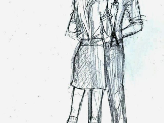 640x480 Drawing Of A Girl And Boy Hugging Kissing Sketch Of Boy And Girl - Girl And Boy Hugging Drawing