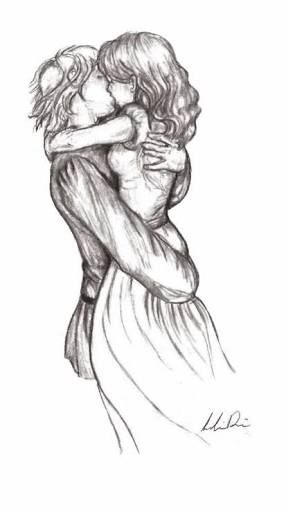 286x514 Drawing Boy And Girl Hugging - Girl And Boy Hugging Drawing