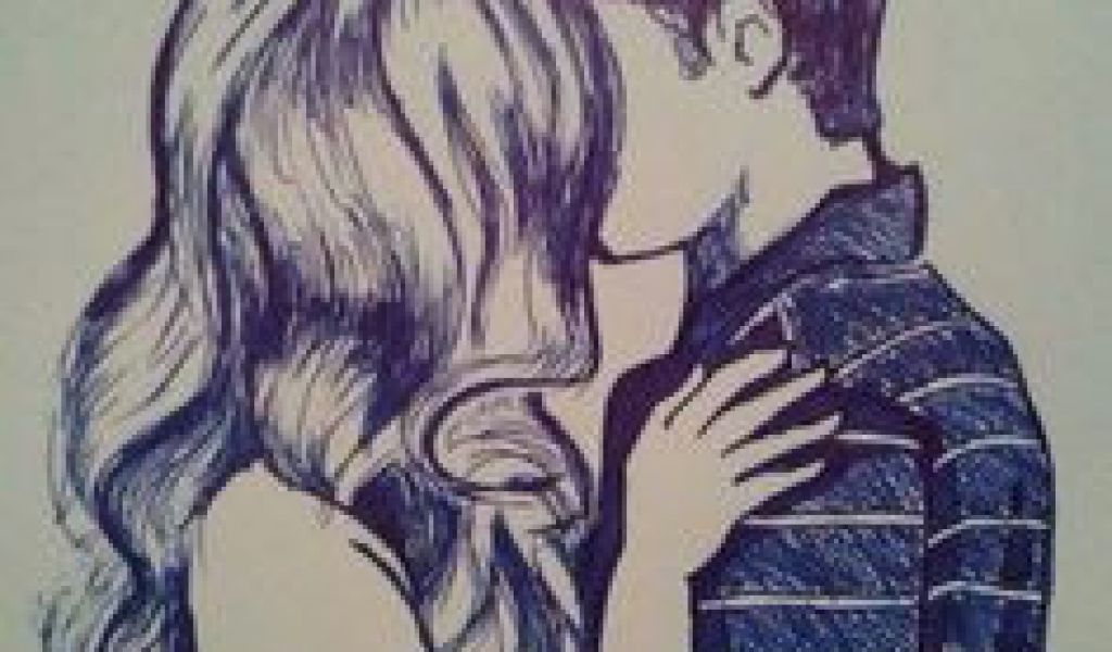 Girl And Boy Kissing Drawing At Paintingvalley Com Explore