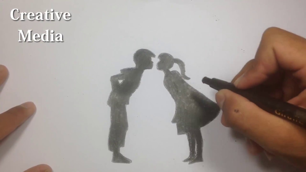 1280x720 How To Draw Boy And Girl Kissing - Girl And Boy Kissing Drawing