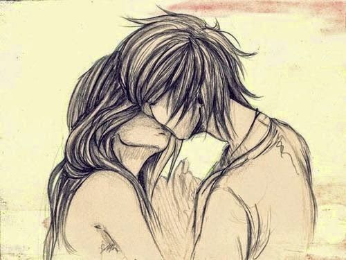 500x375 Kiss Sketch Of Boy And Girl Sketches Of Couples - Girl And Boy Kissing Drawing