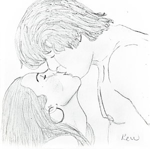 300x298 Boy And Girl Kissing Drawings Fine Art America - Girl And Boy Kissing Drawing