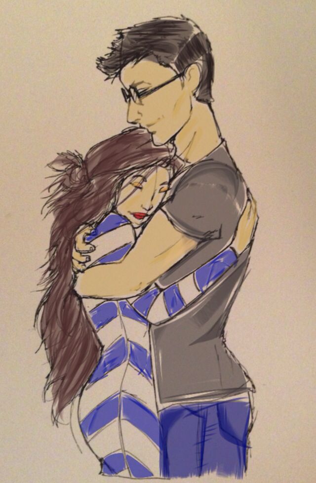 640x978 Drawing Sketch Girl Guy Couple Hug Love - Girl And Guy Drawing