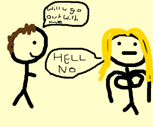 300x250 Girl Rejecting Guy Drawing - Girl And Guy Drawing